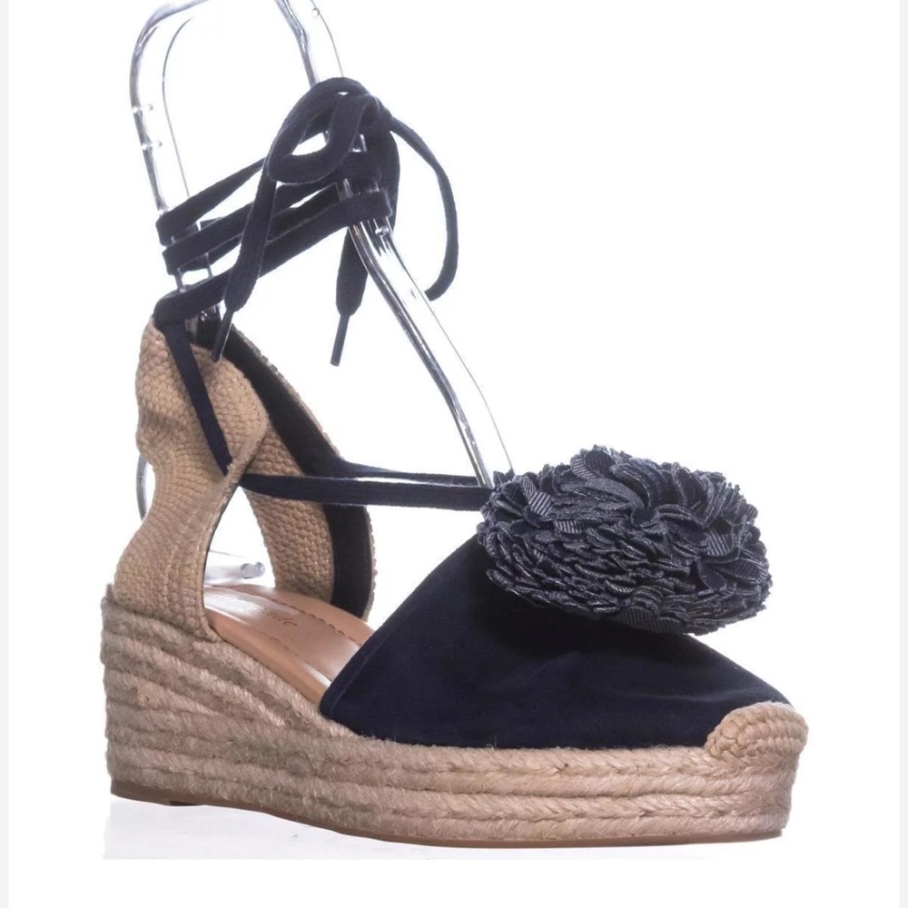 Kate Spade suede and denim wedges.